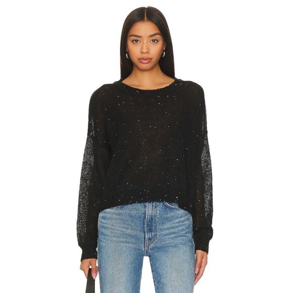 LNA Sheye Sparkle Sweater in Black Night Medium New Womens Knit Top - Picture 1 of 15